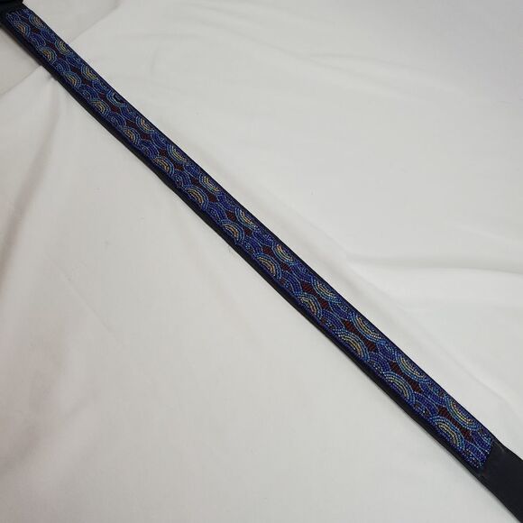 GINNIE JOHANSEN Leather Beaded women\'s belt black blue red 26 27 28 29 30 LK NEW main image 5